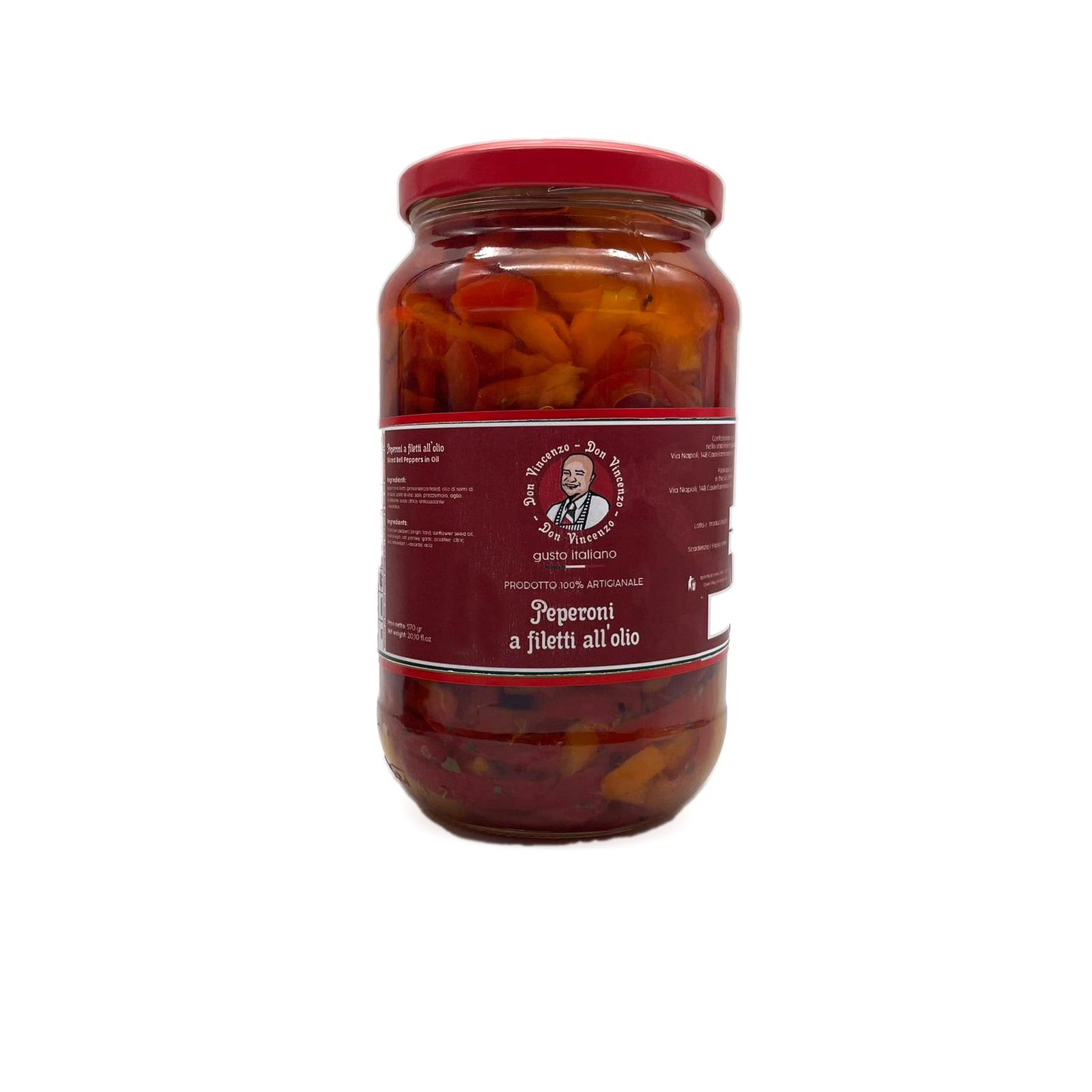 Filleted peppers in oil